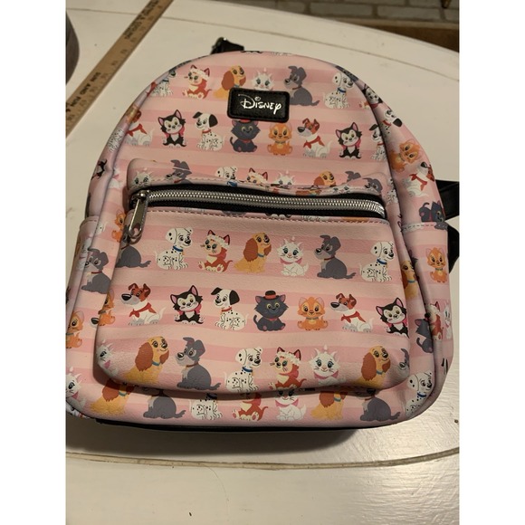 Disney Cats & Dogs Mini Backpack 🎀 Pink Kawaii Park Bag Loungefly - Picture 1 of 6